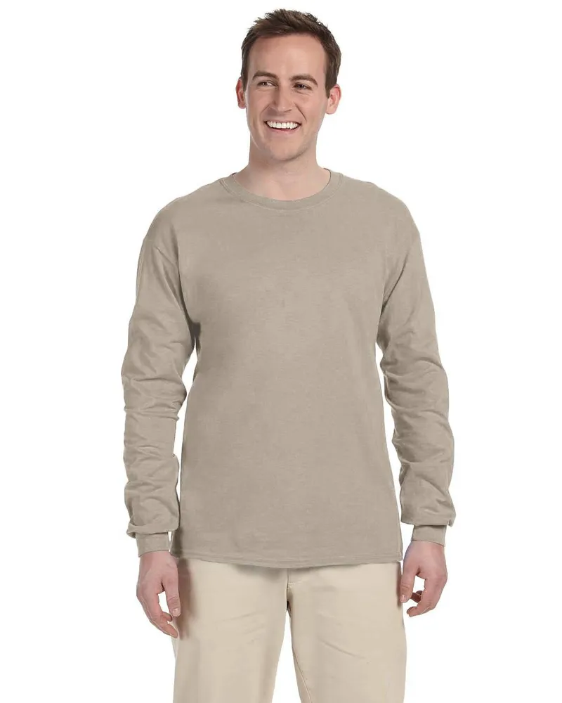 Gildan Adult Ultra Cotton Long Sleeve T-Shirt G240 in Sand