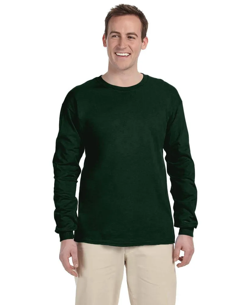 Gildan Adult Ultra Cotton Long Sleeve T-Shirt G240 in Forest Green