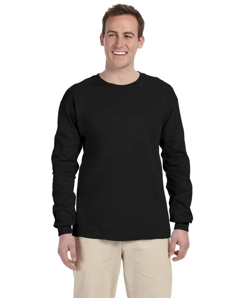 Gildan Adult Ultra Cotton Long Sleeve T-Shirt G240 in Black