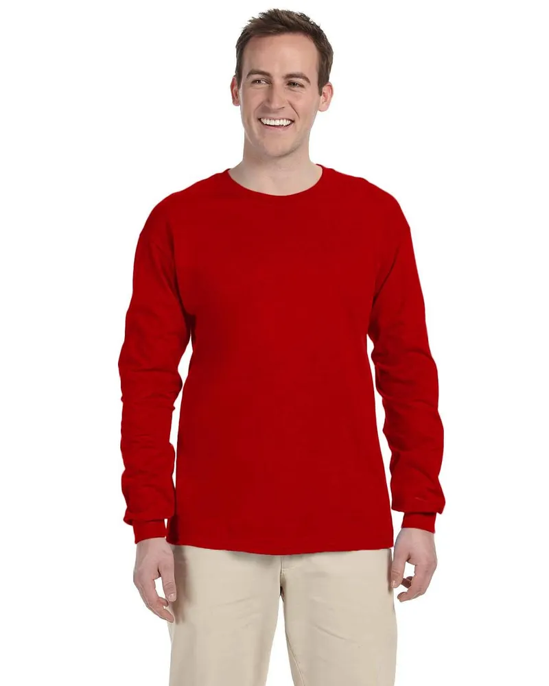 Gildan Adult Ultra Cotton Long Sleeve T-Shirt G240 in Red