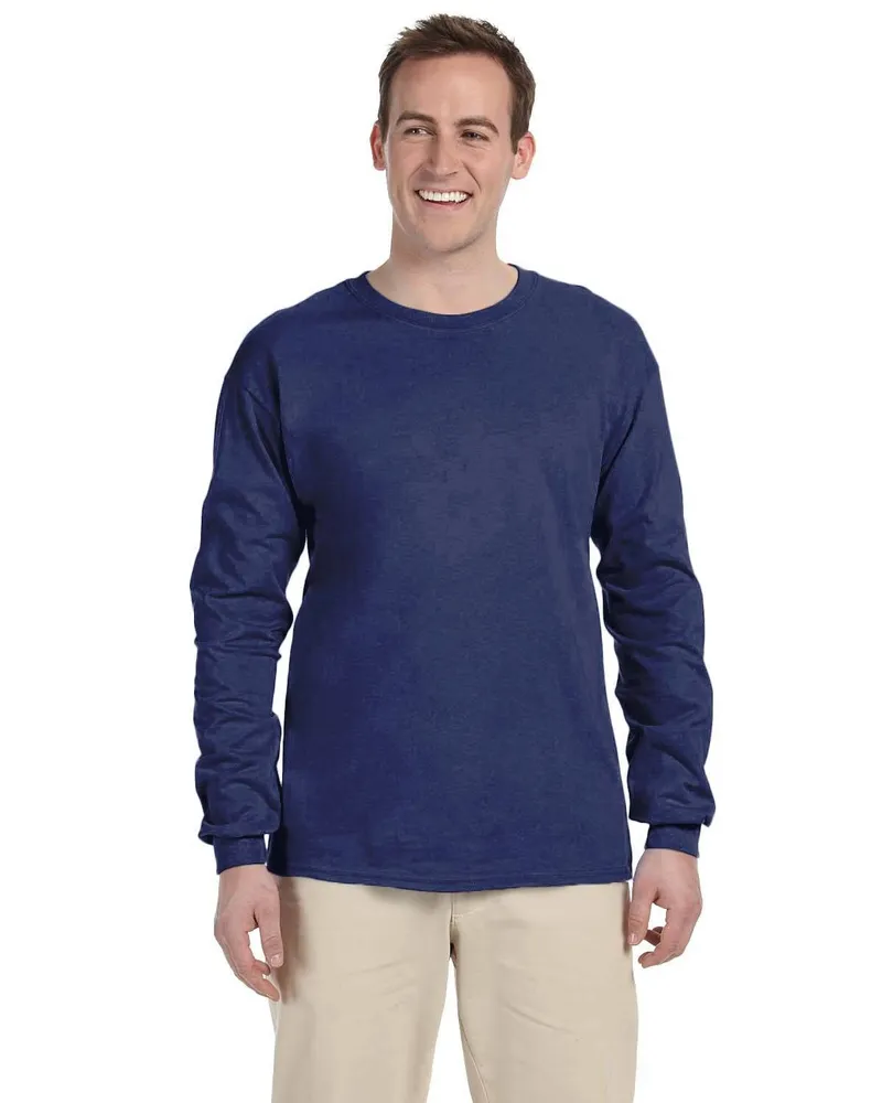 Gildan Adult Ultra Cotton Long Sleeve T-Shirt G240 in Navy