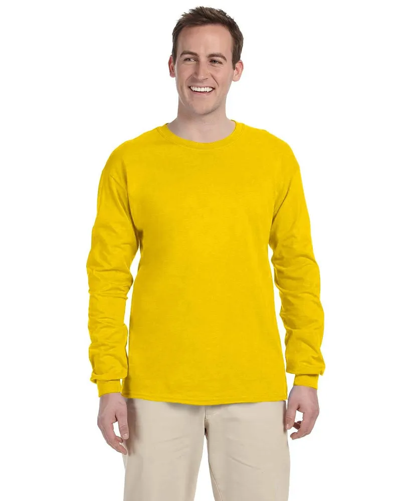 Gildan Adult Ultra Cotton Long Sleeve T-Shirt G240 in Gold