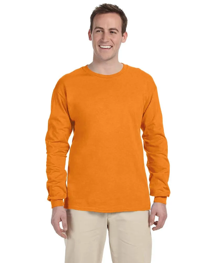 Gildan Adult Ultra Cotton Long Sleeve T-Shirt G240 in Orange