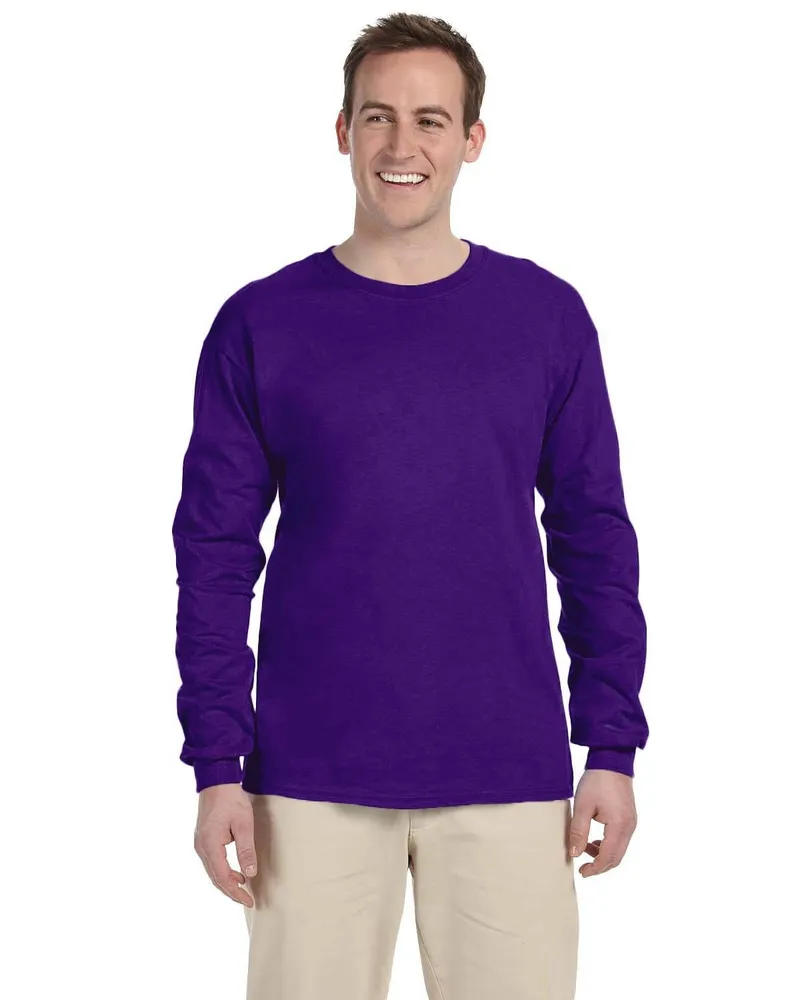 Gildan Adult Ultra Cotton Long Sleeve T-Shirt G240 in Purple