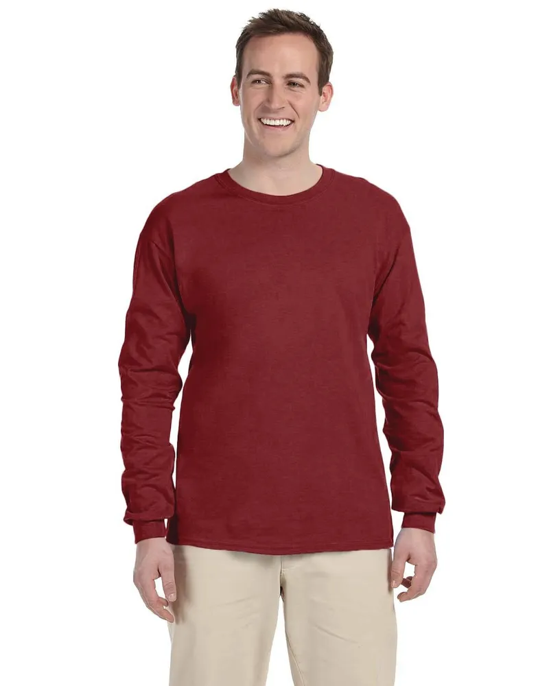 Gildan Adult Ultra Cotton Long Sleeve T-Shirt G240 in Maroon