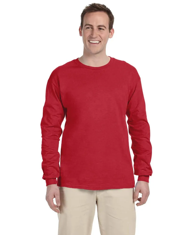 Gildan Adult Ultra Cotton Long Sleeve T-Shirt G240 in Cardinal Red